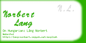 norbert lang business card